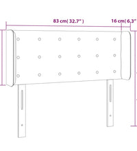 LED Kopfteil Creme 83x16x78/88 cm Kunstleder