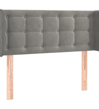 LED Kopfteil Hellgrau 83x16x78/88 cm Samt