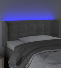 LED Kopfteil Hellgrau 83x16x78/88 cm Samt