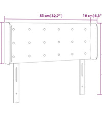 LED Kopfteil Hellgrau 83x16x78/88 cm Samt