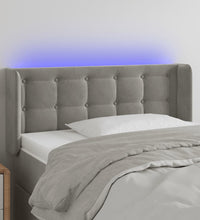 LED Kopfteil Hellgrau 83x16x78/88 cm Samt
