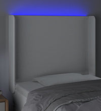 LED Kopfteil Weiß 103x16x118/128 cm Kunstleder