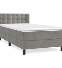 Boxspringbett mit Matratze Hellgrau 80x200 cm Samt