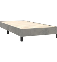 Boxspringbett mit Matratze Hellgrau 80x200 cm Samt