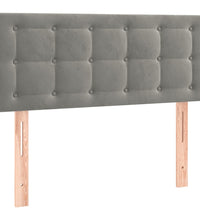 Boxspringbett mit Matratze Hellgrau 80x200 cm Samt