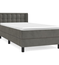 Boxspringbett mit Matratze Dunkelgrau 80x200 cm Samt