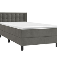 Boxspringbett mit Matratze Dunkelgrau 80x200 cm Samt