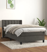 Boxspringbett mit Matratze Dunkelgrau 80x200 cm Samt