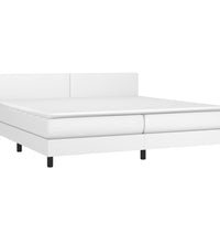 Boxspringbett mit Matratze & LED Weiß 200x200 cm Kunstleder