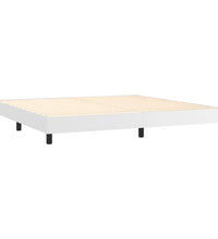 Boxspringbett mit Matratze & LED Weiß 200x200 cm Kunstleder