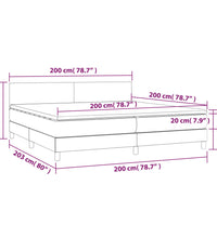 Boxspringbett mit Matratze & LED Weiß 200x200 cm Kunstleder