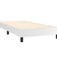 Boxspringbett mit Matratze & LED Weiß 80x200 cm Kunstleder
