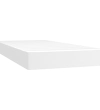 Boxspringbett mit Matratze & LED Weiß 80x200 cm Kunstleder