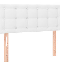 Boxspringbett mit Matratze & LED Weiß 80x200 cm Kunstleder