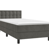 Boxspringbett mit Matratze & LED Dunkelgrau 80x200 cm Samt