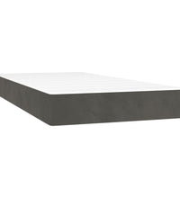 Boxspringbett mit Matratze & LED Dunkelgrau 80x200 cm Samt