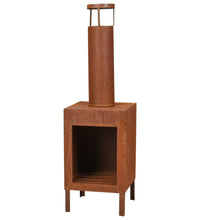 ProGarden Outdoor-Kamin mit Schornstein 100 cm Rost