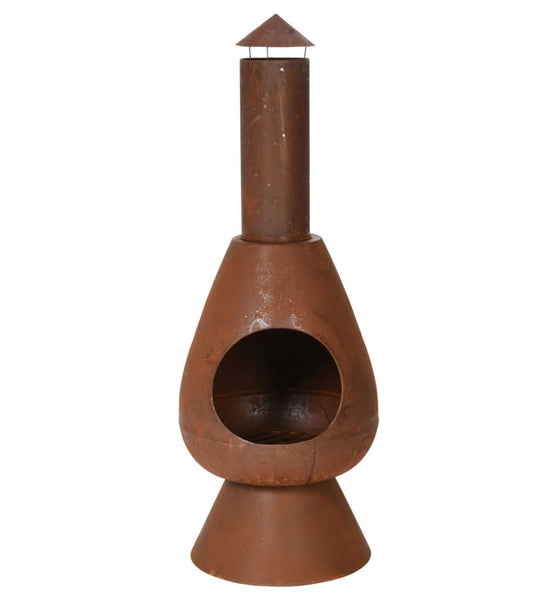 ProGarden Feuerstelle mit Kamin Ambient 110 cm Rost
