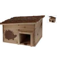 ProGarden Igelhaus Holz mit Baumrinde 34x28x22 cm