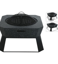 ProGarden Feuerschale mit Grill Quadratisch 62x62x43,5 cm Schwarz