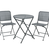 ProGarden 3-tlg. Garten-Bistro-Set Stahl Schwarz