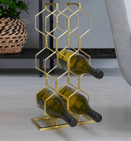 Home&Styling Weinregal für 8 Flaschen Metall Golden