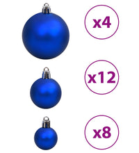 Weihnachtskugeln 100 Stk. Blau und Silbern 3 / 4 / 6 cm