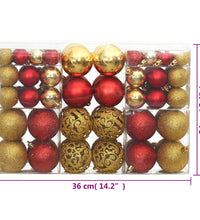 Weihnachtskugeln 100 Stk. Golden und Weinrot 3 / 4 / 6 cm