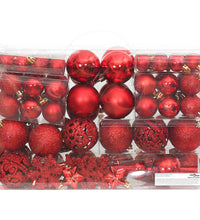 111-tlg. Weihnachtskugel-Set Rot Polystyrol