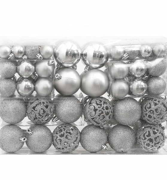 111-tlg. Weihnachtskugel-Set Silbern Polystyrol
