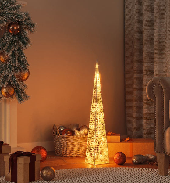 Leuchtkegel Weihnachtsdekoration 30 LEDs Warmweiß 60 cm Acryl