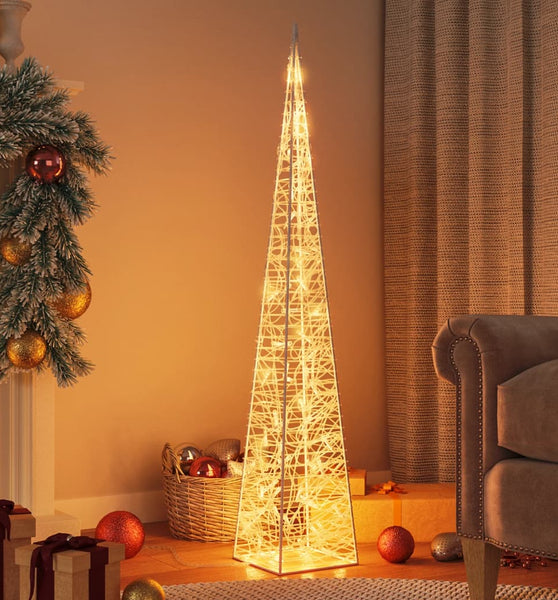Leuchtkegel Weihnachtsdekoration 60 LEDs Warmweiß 120 cm Acryl