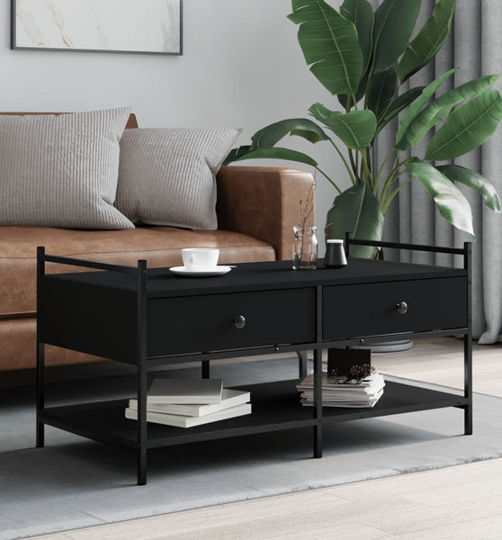 Couchtisch Schwarz 99x50x50 cm Holzwerkstoff