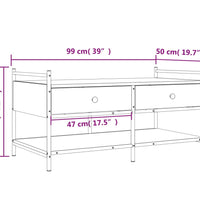 Couchtisch Sonoma-Eiche 99x50x50 cm Holzwerkstoff