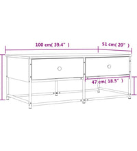 Couchtisch Räuchereiche 100x51x40 cm Holzwerkstoff