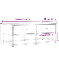 Couchtisch Grau Sonoma 100x51x40 cm Holzwerkstoff