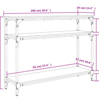 Konsolentisch Braun Eichen-Optik 100x29x75 cm Holzwerkstoff