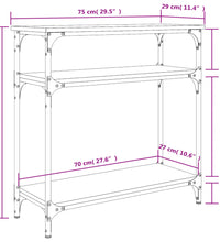 Konsolentisch Räuchereiche 75x29x75 cm Holzwerkstoff