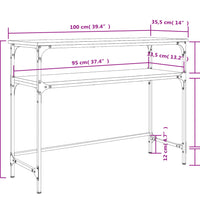 Konsolentisch Sonoma-Eiche 100x35,5x75 cm Holzwerkstoff