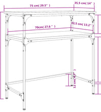 Konsolentisch Schwarz 75x35,5x75 cm Holzwerkstoff