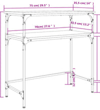 Konsolentisch Sonoma-Eiche 75x35,5x75 cm Holzwerkstoff