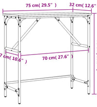 Konsolentisch Braun Eichen-Optik 75x32x75 cm Holzwerkstoff
