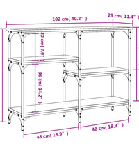 Konsolentisch Räuchereiche 102x29x75 cm Holzwerkstoff