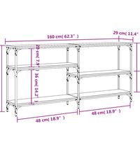 Konsolentisch Grau Sonoma 160x29x75 cm Holzwerkstoff