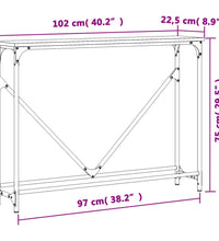 Konsolentisch Braun Eichen-Optik 102x22,5x75 cm Holzwerkstoff
