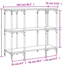 Konsolentisch Räuchereiche 102x35x90 cm Holzwerkstoff