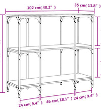 Konsolentisch Grau Sonoma 102x35x90 cm Holzwerkstoff