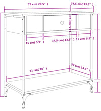 Konsolentisch Braun Eichen-Optik 75x34,5x75 cm Holzwerkstoff