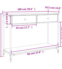 Konsolentisch Braun Eichen-Optik 100x34,5x75 cm Holzwerkstoff