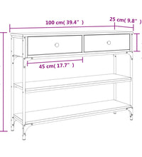 Konsolentisch Braun Eichen-Optik 100x25x75 cm Holzwerkstoff